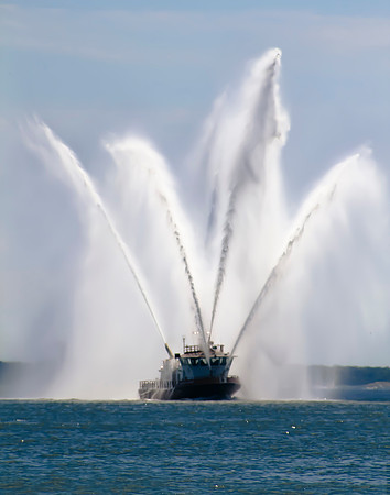 Fire Boat in Boston Harbor