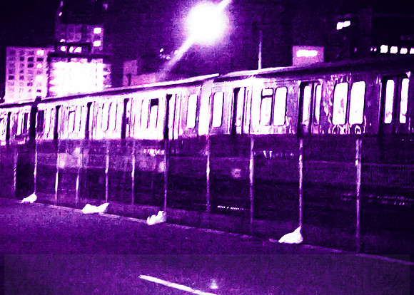 Boston Subway at Night "T"