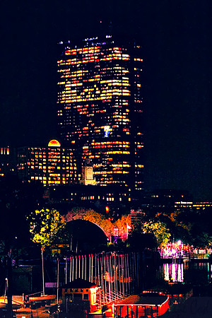 Boston at Night along the Charles River