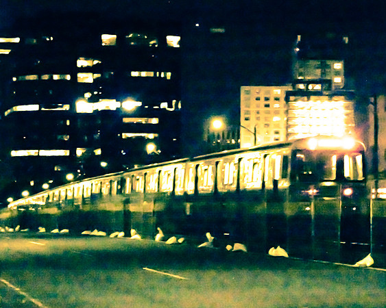 Boston Subway "T" at Night