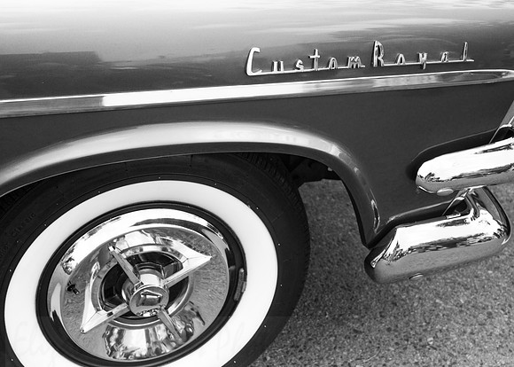 Classic Dodge Custom Royal in Black and White