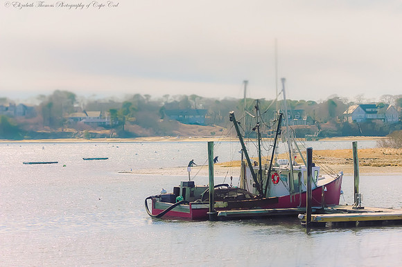 Red Fishing Boat in Chatham on Cape Cod